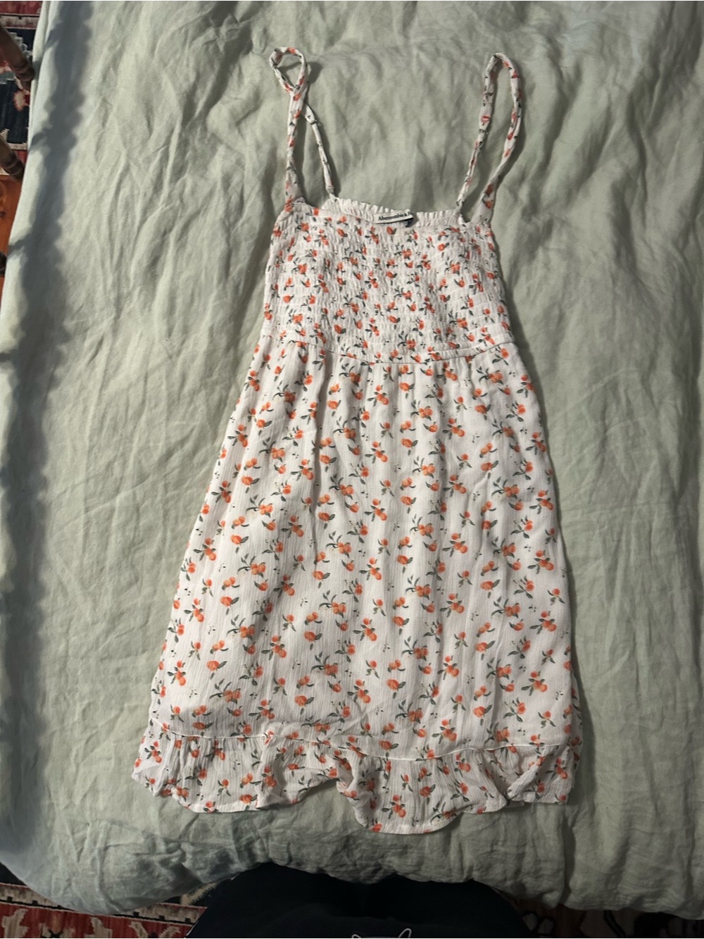 Abercrombie & Fitch White Mini Dress with Orange Floral Print
